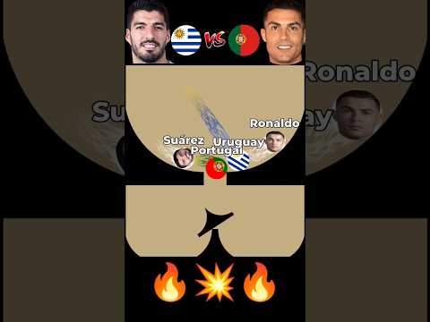 CR7 vs Suarez 🔥 Portugal vs Uruguay 🇵🇹🇺🇾 #shorts #suarez #ronaldo #viral