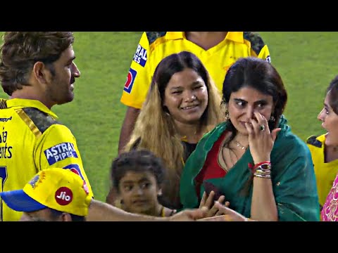 MS Dhoni heart winning gesture for crying Jadeja’s Wife Rivaba after CSK won IPL 2023 Final