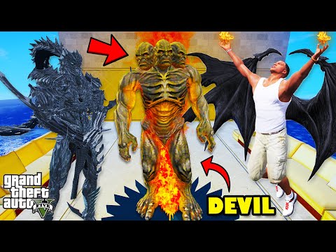 Franklin Found The Hidden Secret Base of DEVIL LORD In GTA 5 | SHINCHAN and CHOP