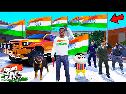 Franklin Celebrating 15 AUGUST Independence Day In GTA 5 | SHINCHAN and CHOP