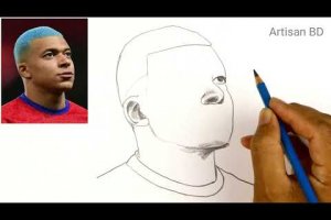 Drawing of Kylian Mbappe / Pencil Sketches / Qatar World Cup 2022