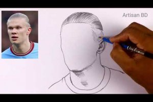 How To Draw Realistic Portrait ERLING HAALAND | Easy Pencil Sketch #haaland