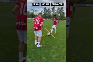 @MoAliFC Accurate pass challenge v Leão & Bennacer | #shorts