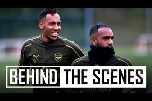 Lacazette, Aubameyang & Iwobi practice penalties | Behind the scenes at Arsenal training centre