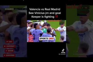 Valencia vs Madrid see Vinicius jrn is fighting with the goal keeper #football #madrid  #vinicius