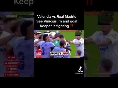 Valencia vs Madrid see Vinicius jrn is fighting with the goal keeper #football #madrid  #vinicius