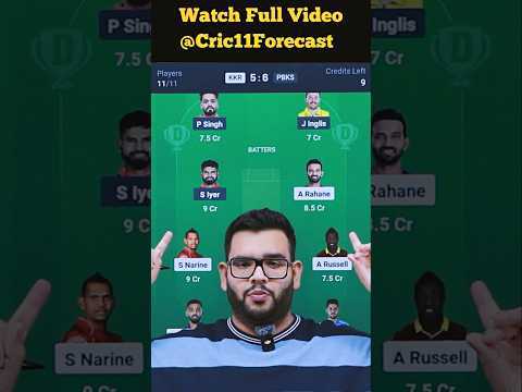 KKR vs PBKS Dream Team Prediction #dream11prediction #dream11team #dream11 #cric11forecast