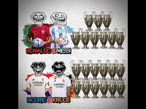 RONALDO X MESSI VS TONI KROOS X LUKA MODRIC #football #trophy #shorts